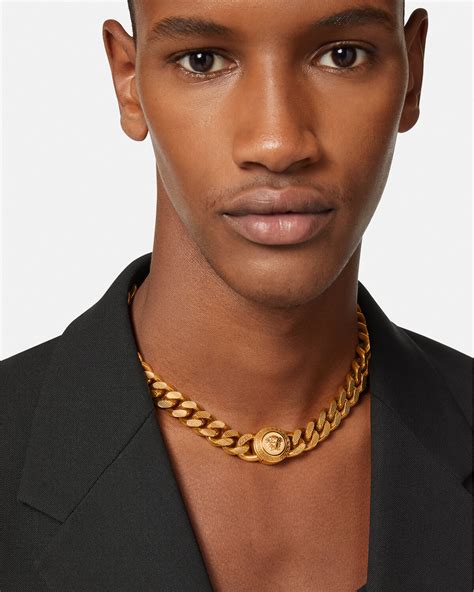 Versace medusa necklace men's